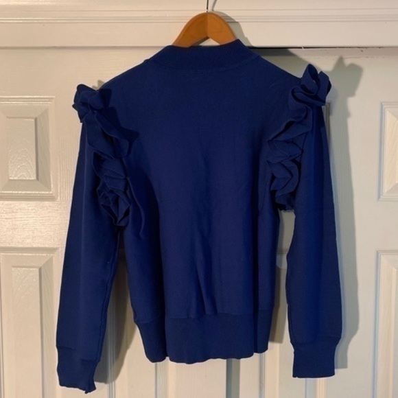 Halogen Detachable Sleeve Sweater Blue Medium - Picture 6 of 8